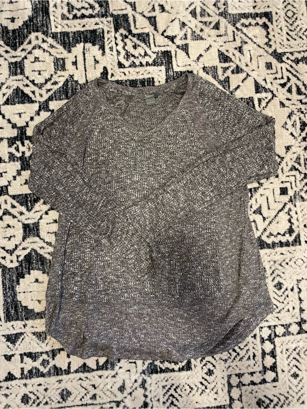 Natural Reflections Metallic Gray Scoop Neck Sweater